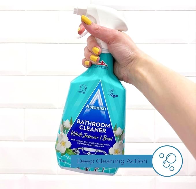 Astonish 750ml Streak-Free White Jasmine & Basil Foaming Bathroom Cleaner Spray - Image 3