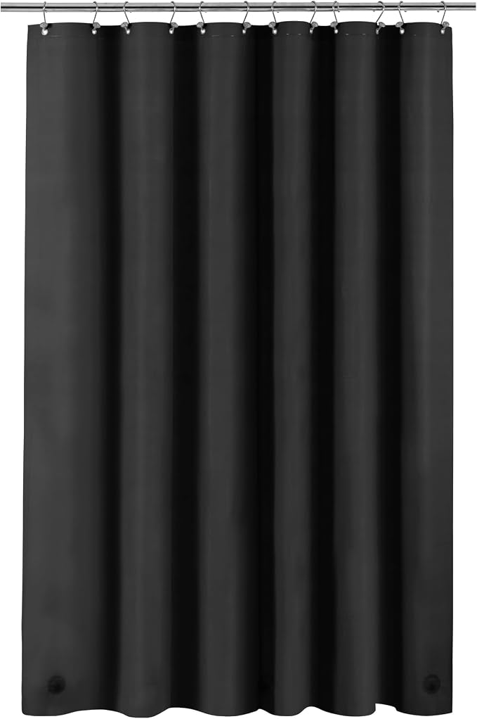 Barossa Design Extra Long Black Shower Curtain Liner - Image 7