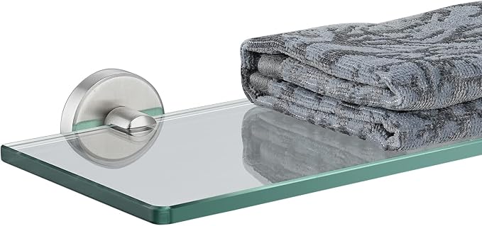 JQK Bathroom Glass Shelf, Tempered Glass Shower Storage 24 by 5 inches by Homeimprovement