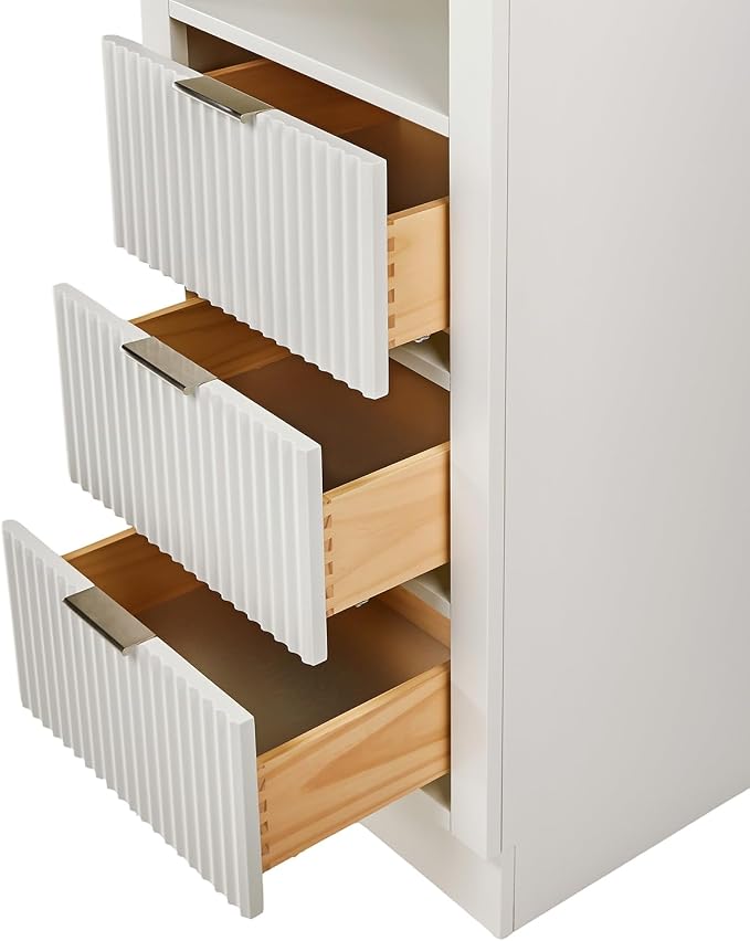 ARIEL Milan Bathroom Storage Cabinet 65”H x 20”W x 16”D Warm White - Image 8