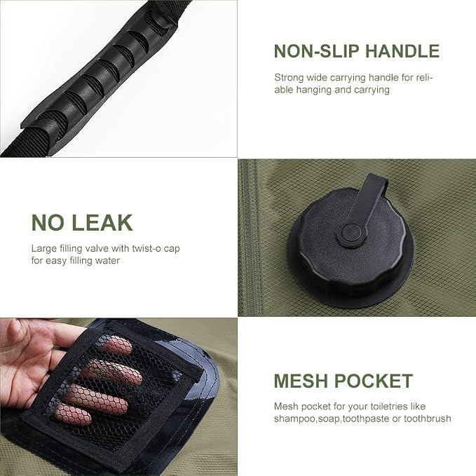 Solar Shower Bag | 5 Gal/20L Solar Heating Camping Shower Bag | Removable Hose - Image 5
