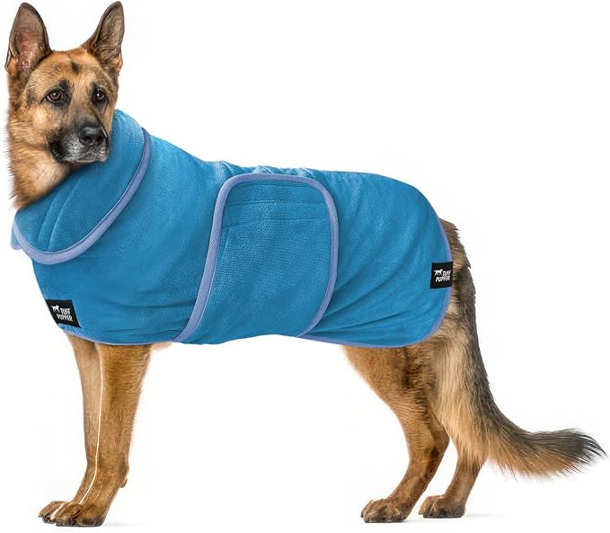 Tuff Pupper Fast Drying Dog Bath Robe | 800 GSM Plush Dog Towel by TuffPupper
