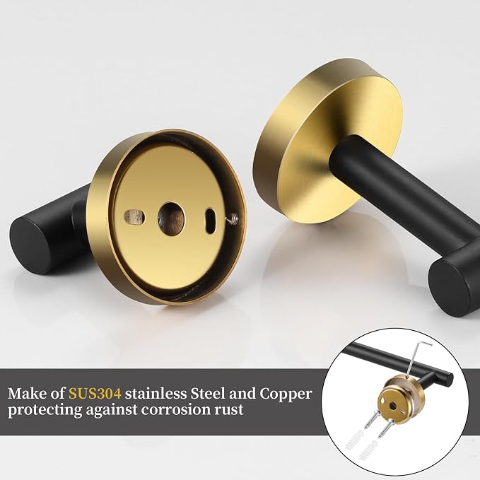 Bathroom Hardware Set 24 Inch, Toilet Paper Holders, Towel Rings, Robe Towel - Image 4