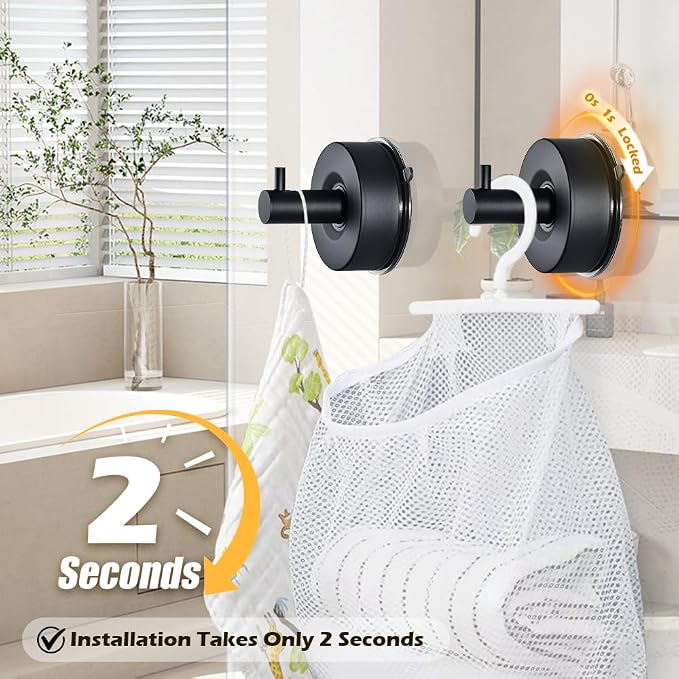 YOHOM Suction Cup Hooks for Shower Wall Bathrooms Towels Hook for Glass Door - Image 2