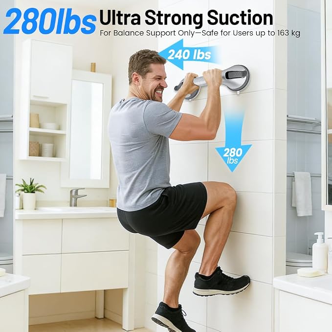 2 Pack Grab Bars for Shower Handle, Elderly Assistance Products, Seniors - Image 2