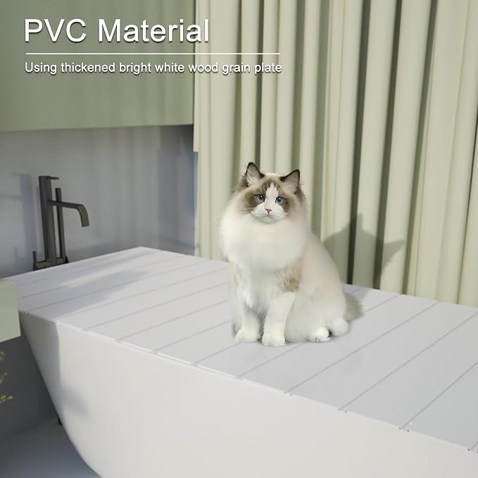 Bathtub Tray, Foldable Anti-dust Bathtub Cover Bath Insulation Cover, PVC - Image 4
