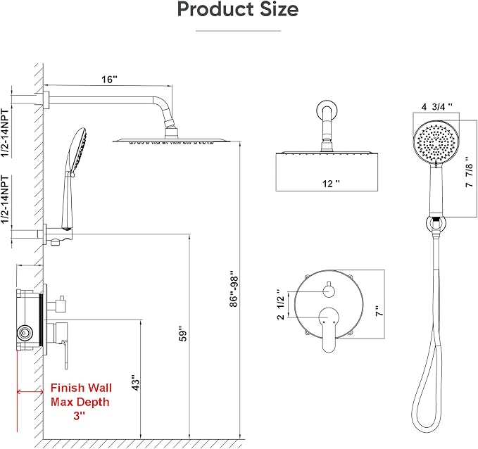 Gabrylly Shower Faucet Set, Shower System - Image 7