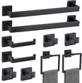 TNOMS Matte Black 10 Pieces Bathroom Hardware Accessories Set Towel Bar Set by TNOMS
