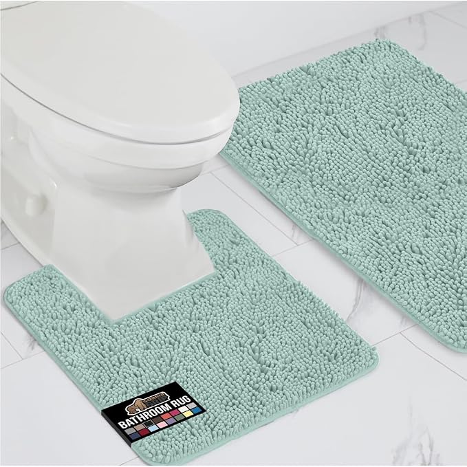 GORILLA GRIP Bathroom Rug Sets, Soft Chenille 2 Piece Area Rugs Set, Toilet by GorillaGrip