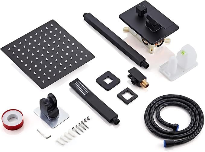 10 Inch Shower Faucet Set Ceiling Mount, High Pressure Rainfall Shower System - Image 7