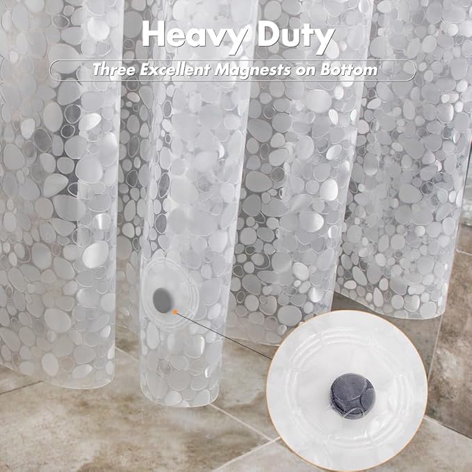 WELTRXE Shower Curtain Liner Waterproof, 8G Thick EVA, Heavy Duty Shower Liner - Image 2