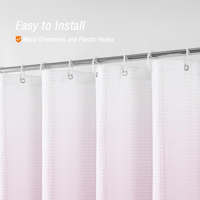Gibelle Pink Shower Curtain, Ombre Fabric Shower Curtains - Image 5
