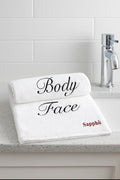 White Beautiful Comfortable Cotton Bath Towels, 137.16 cm x 68.58 cm, Face. by Unknown