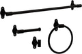 Franklin Brass Calloway 4-Piece Bathroom Set Matte Black 18" + 6" Towel Rack by FranklinBrass
