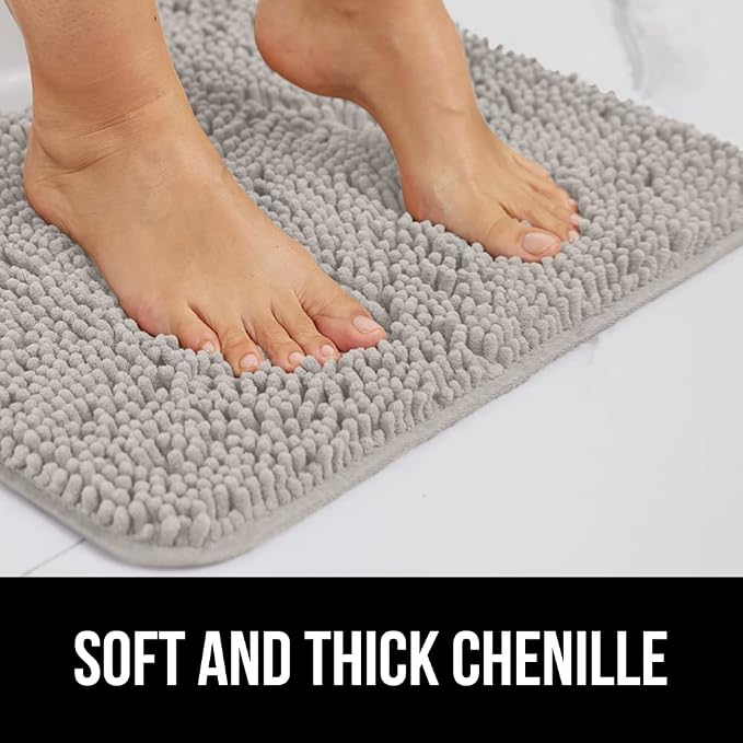 GORILLA GRIP Bath Rug Mat 48x17, Soft Absorbent Chenille, Quick Dry Microfiber - Image 3