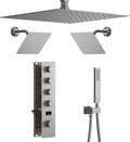 Digital Display Shower Fixtures Brushed Nickel Shower System by KATAIS