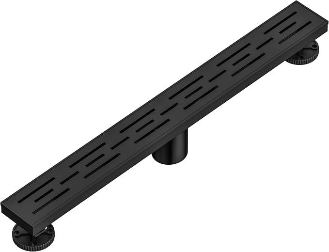 Neodrain 24 in Matte Black Linear Shower Drain, Rectangular Linear Drain - Image 2