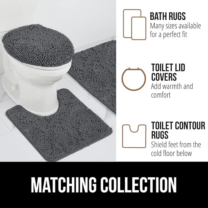GORILLA GRIP Bath Rug Mat 48x17, Soft Absorbent Chenille, Quick Dry Microfiber - Image 8