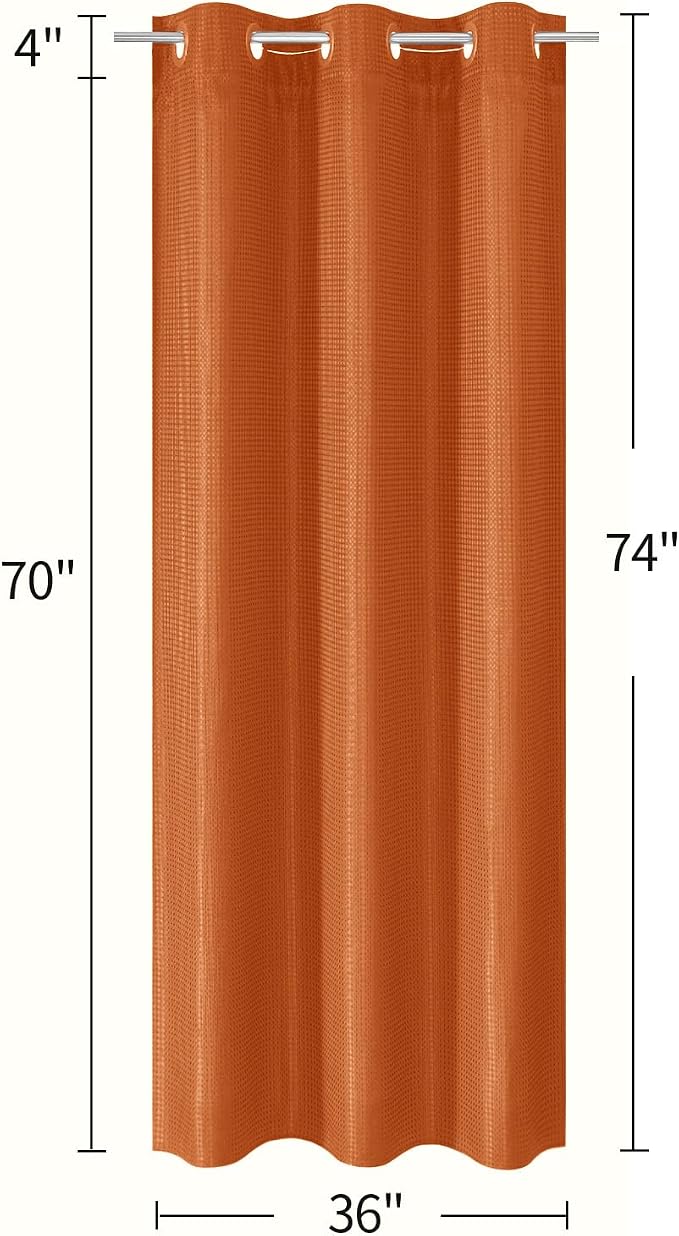 MitoVilla Orange Waffle Small Stall Shower Curtain Liner Set 36 x 74, No Hooks - Image 7