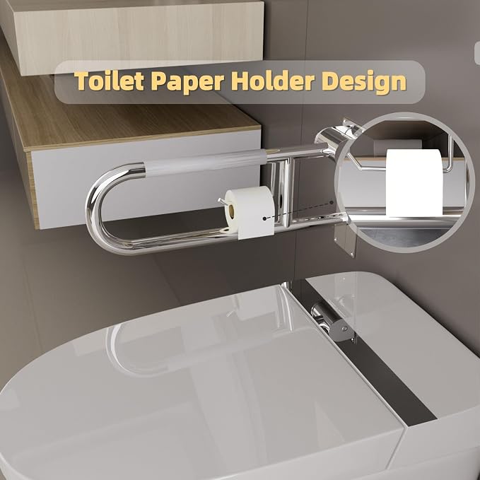 23 Inch Toilet Grab Bar, Flip Up Grab Bar - Image 3