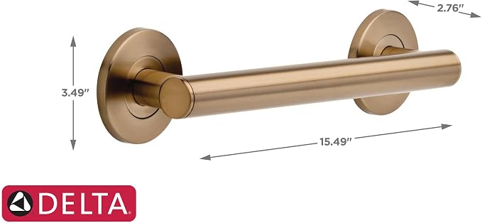 DELTA FAUCET 41812-CZ Contemporary 12" Grab Bar - Image 3