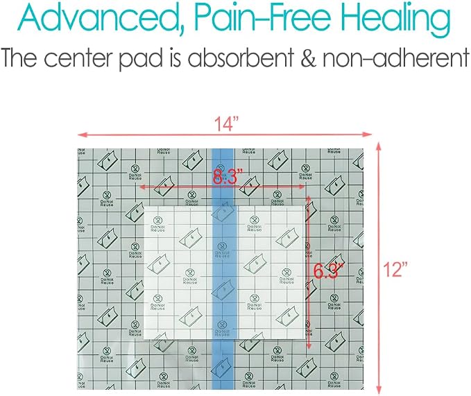 12" x 14" Shower Shields Wound Cover, Large Waterproof Bandages - Image 6