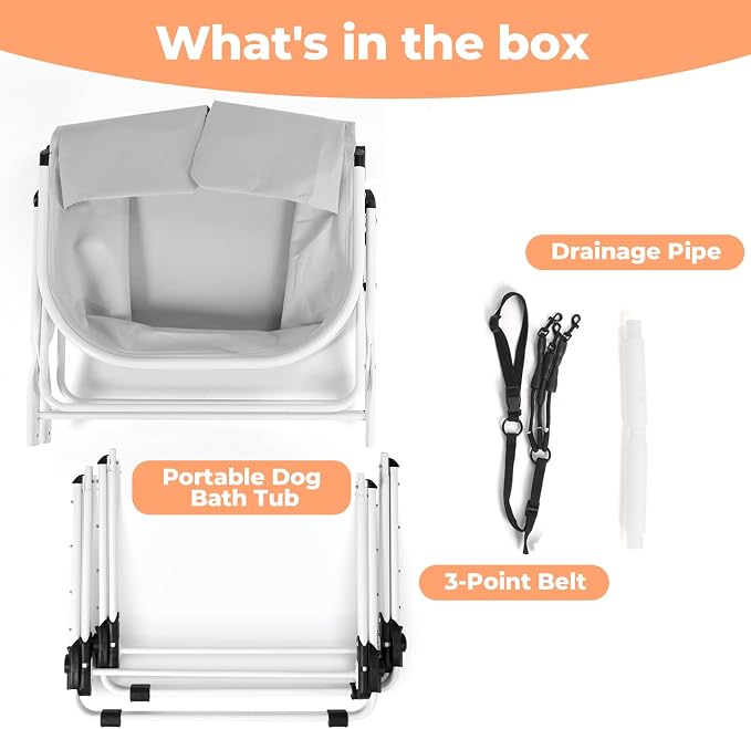 Portable Dog Bathtub, 5 Height Adjustable Dog Washing Station - Image 7