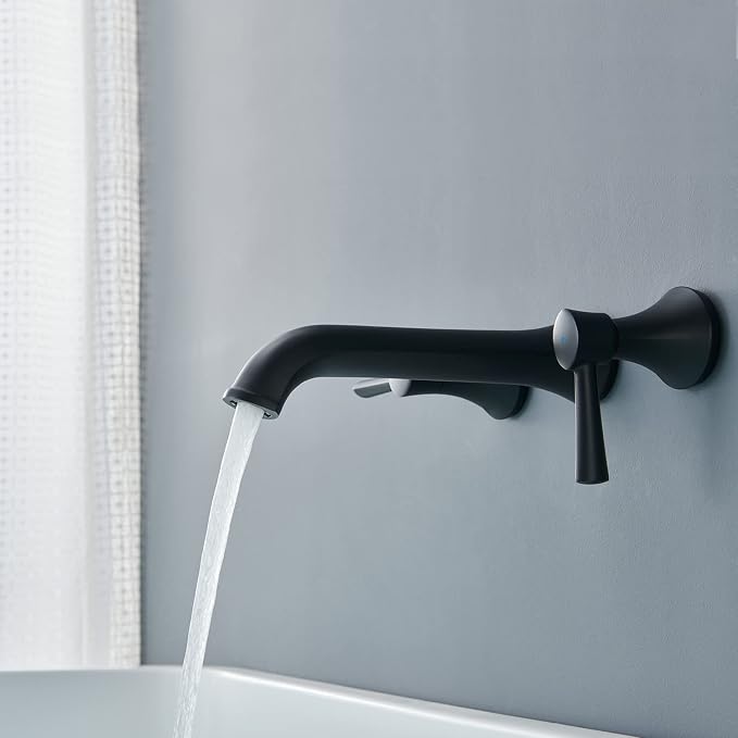 Tub Faucet Wall Mount Roman Tub Filler Black Brass Bathtub Faucets - Image 5