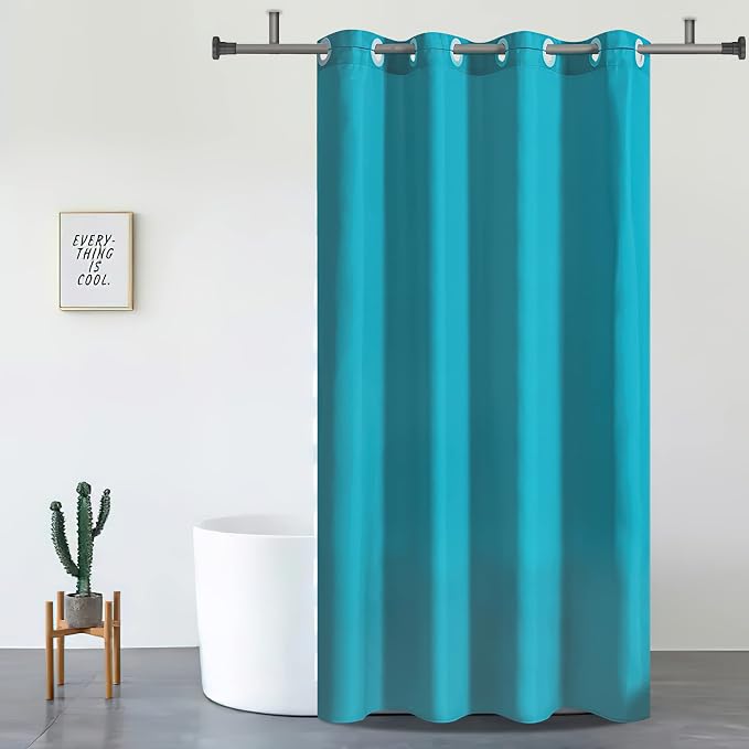 Furlinic No Hook Stall Shower Curtain 36x72 Inch, Polyester Fabric Small Narrow - Image 4
