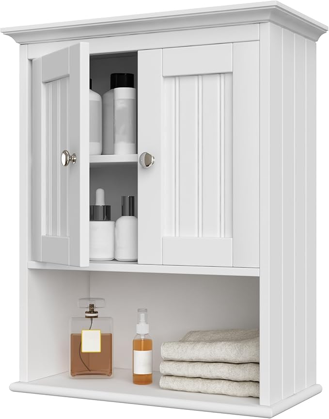 Treocho Wood Wall Cabinet, Bathroom Medicine Cabinet Storage by Treocho
