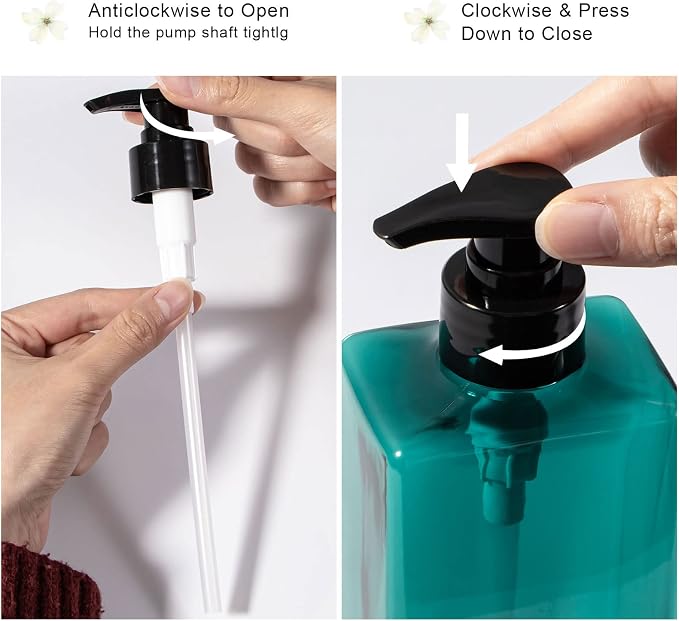 Shampoo and Conditioner Bottles Yebeauty 3pcs 17oz 500ML Shower Pump Bottles - Image 5