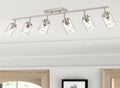6 Light Track Lighting, Brushed Nickel Bathroom Vanity Light Modern Ceiling by TULUCE