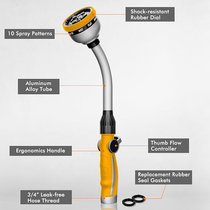 RESTMO Watering Wand Heavy Duty, Metal Garden Hose Wand - Image 2