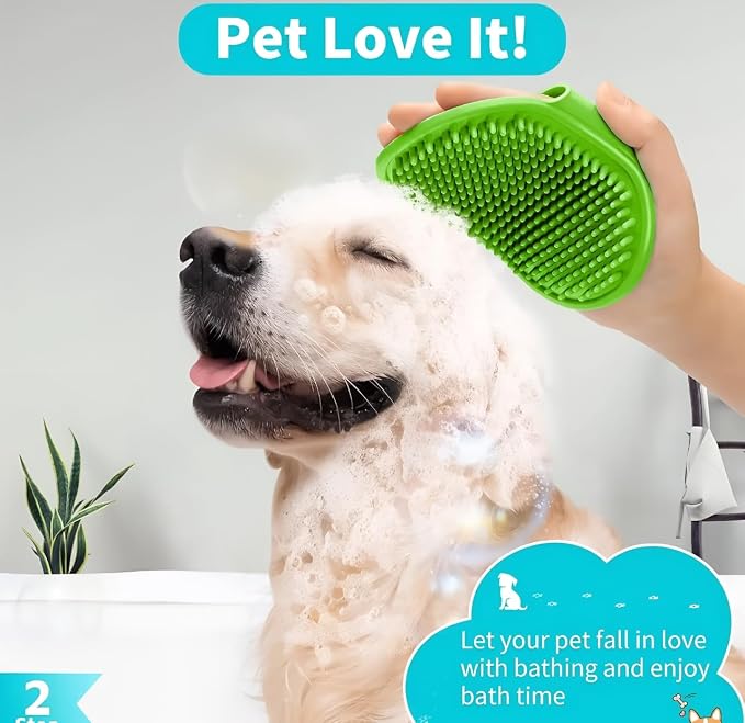 3-Pack Dog Bath Brush with Shampoo Dispenser – Silicone Dog Scrubber - Image 5