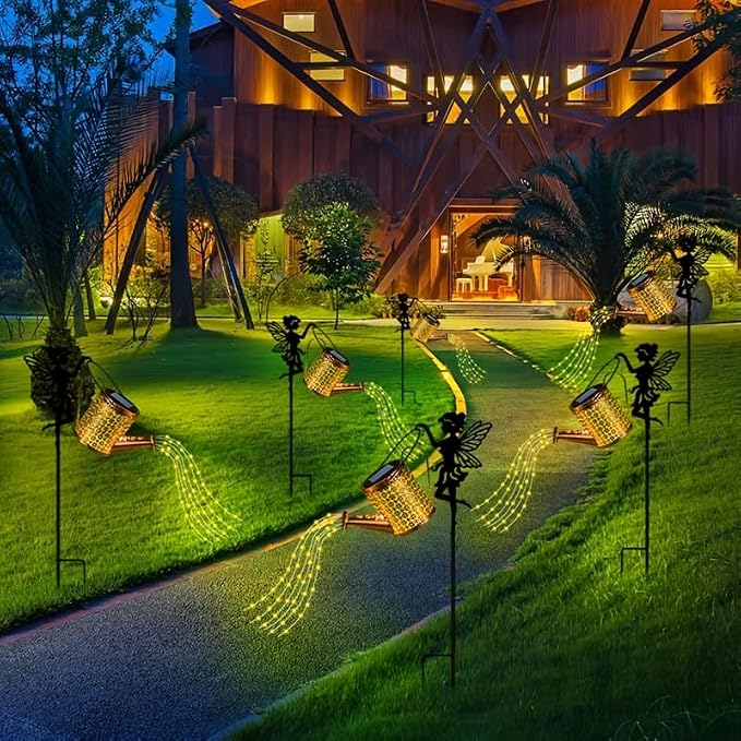 Solar Watering Can Light Garden Decorations Outdoor Weatherproof Shower Lights - Image 6