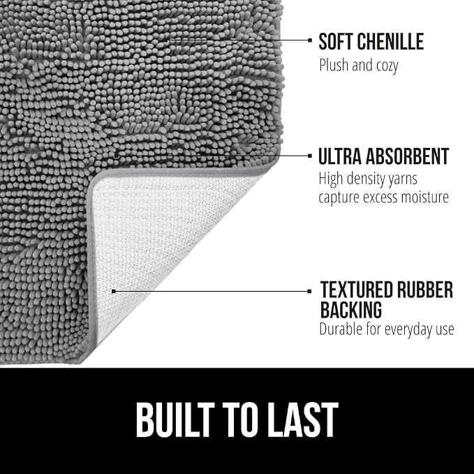 GORILLA GRIP Bathroom Rug Sets, Soft Chenille 2 Piece Area Rugs Set, Toilet - Image 3