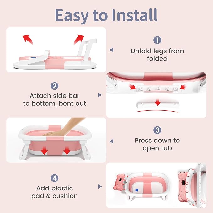 Collapsible Baby Bathtub for Newborn to Toddler - Image 6
