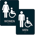 ALPHA DOG ADA SIGNS Men's Women's Restroom Sign Bundle, 8x6 inch, Business by AlphaDog