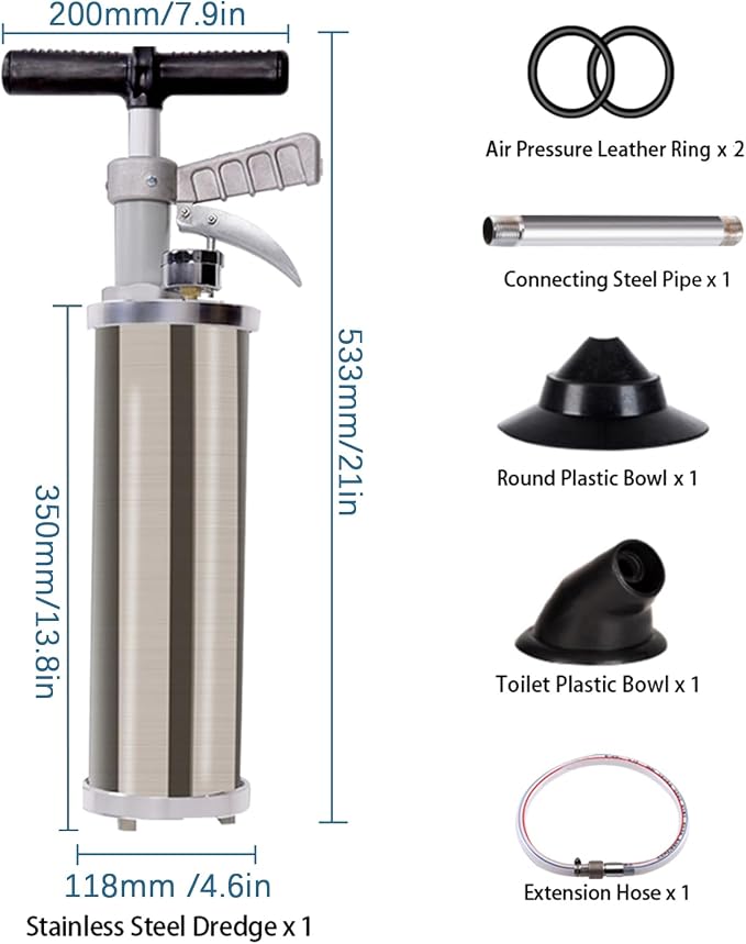 Portable High Pressure Kinetic Toilet Plunger Air Drain Blaster Pump - Image 6