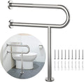 Toilet Support Rail 23.4X 28 Inch, Munzong Anti-Slip Chrome Handicap Grab Bar by Munzong