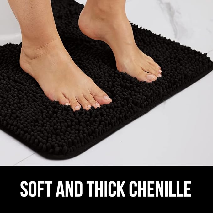 GORILLA GRIP Bath Rug Mat 70x24, Thick Soft Absorbent Chenille, Quick Dry - Image 3
