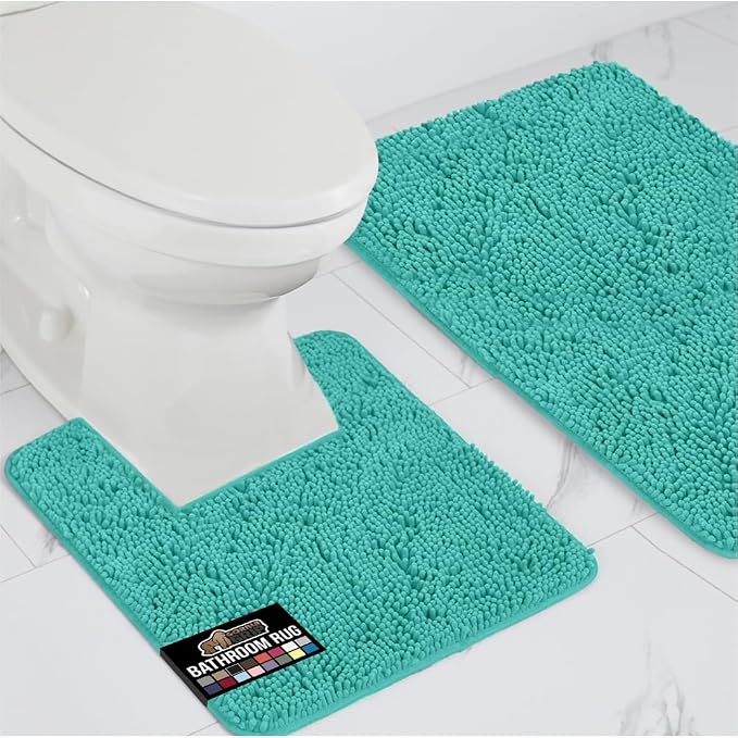 GORILLA GRIP Bathroom Rug Sets, Soft Chenille 2 Piece Area Rugs Set, Toilet by GorillaGrip