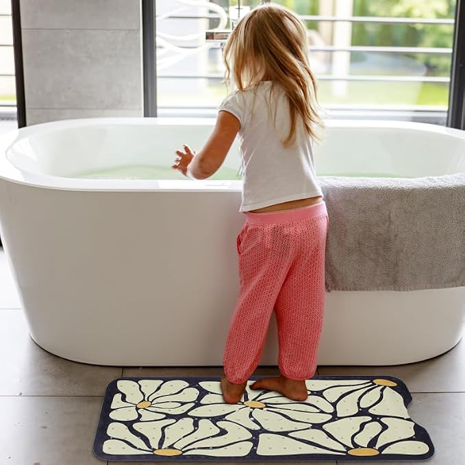 Floral Bathtub Mat Non Slip for Kids Botanical Extra Long Anti Slip Bath Mat - Image 6