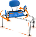 Sliding Shower Chair with Wide 360° Swivel Seat, 450lbs Tub Transfer Bench by WHLICKS