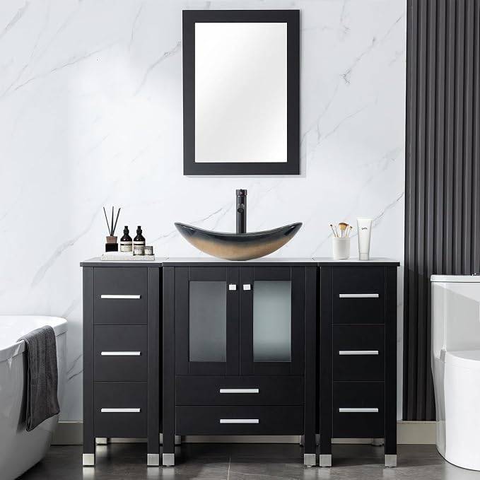 LUCKWIND 48" Bathroom Vanity Sink Combo, 24-inch Main Cabniet by LUCKWIND