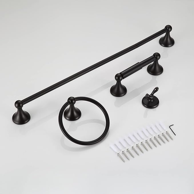 BGL Bathroom Hardware Set, Oil-Rubbed Bronze Adjustable Expandable Towel Bar - Image 7