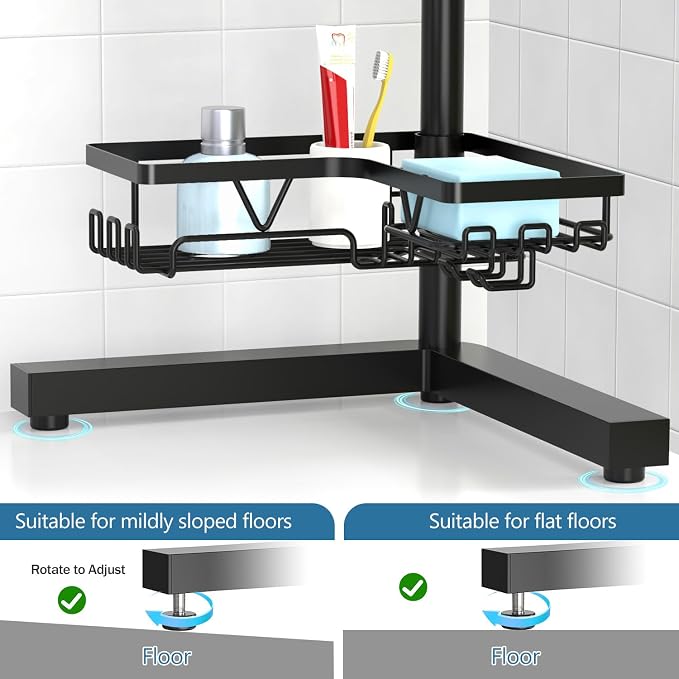 KEGII Corner Shower Caddy Standing – 4-Tier Shower Shelf Organizer - Image 3
