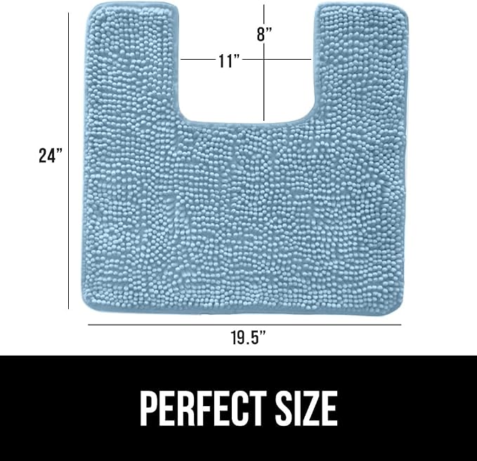 GORILLA GRIP Plush Absorbent Shaggy Chenille Bath Rug Mat - Image 2