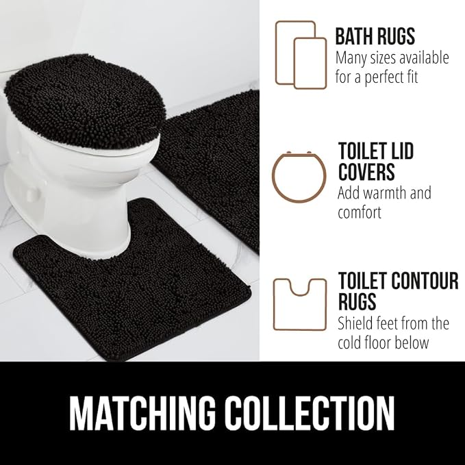 GORILLA GRIP Bathroom Rug Sets 3 Piece, Bath Mat Set and Oval Toilet Base - Image 8