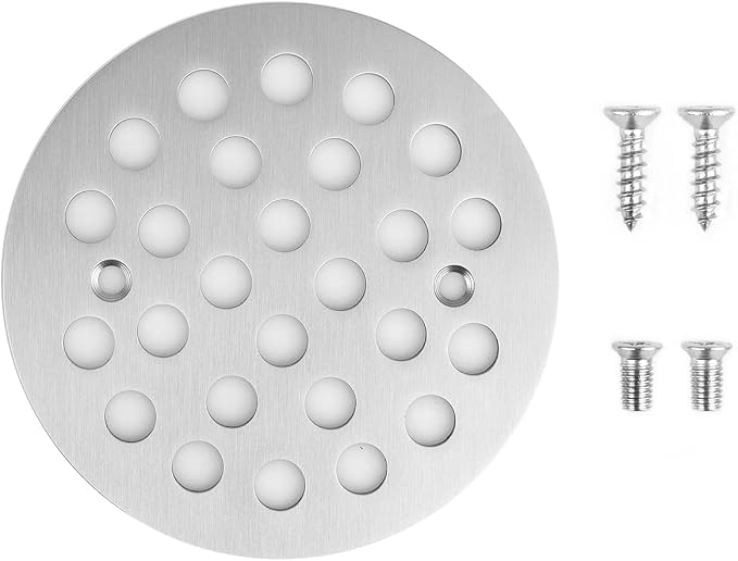 4-1/4 Inch Screw-in Round Floor Drain Cover Replacement Shower Drainer Grates - Image 4